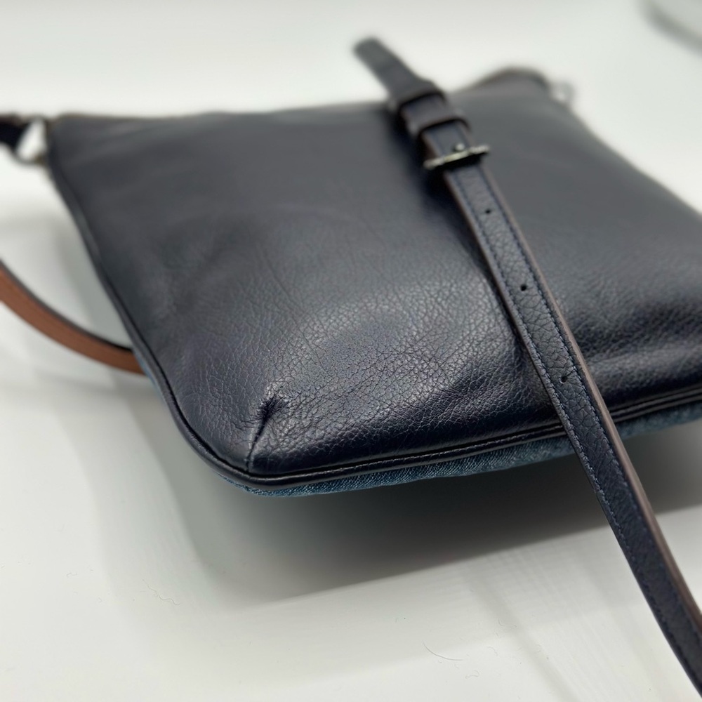 COACH Swagger Denim and Leather Crossbody - Picture 2 of 9